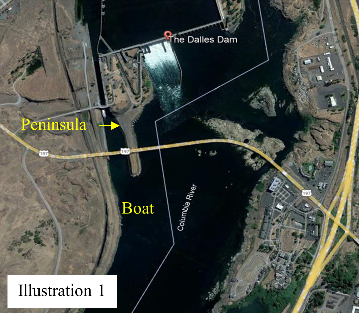 Map of the pyrotechnic path from boat ramp. Map of the pyrotechnic path from boat ramp.